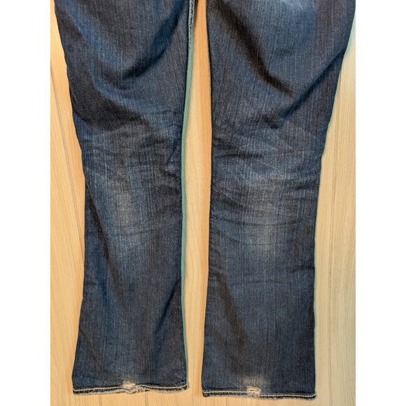 Silver Jeans Co Womens Blue Twisted Denim Jeans Sz 34x33 Distressed Low Rise - Picture 6 of 12